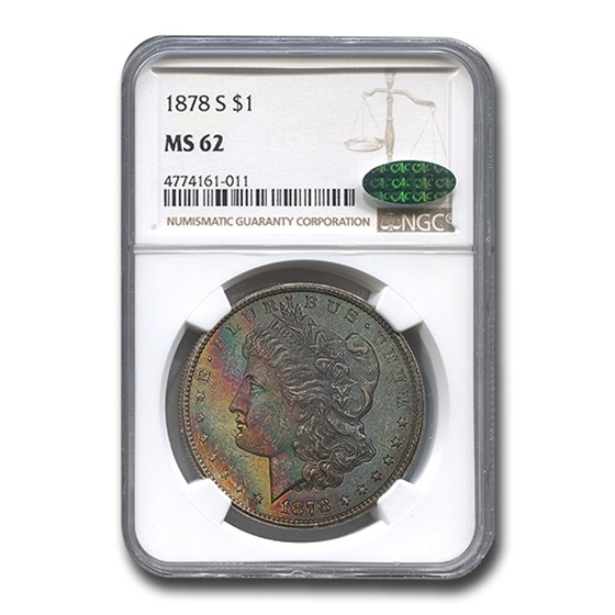 1878-S Morgan Dollar MS-62 NGC CAC (Beautiful Toning) 1878-S Morgan Dollar MS-62 NGC CAC (Beautiful Toning)